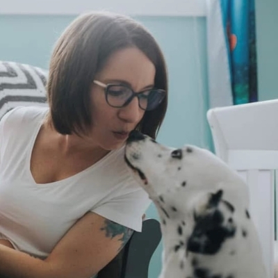 Before having children, we fostered over 20 rescue dogs over 3 years. This is our 12 year old Dalmation named Cooper (my first baby!)
